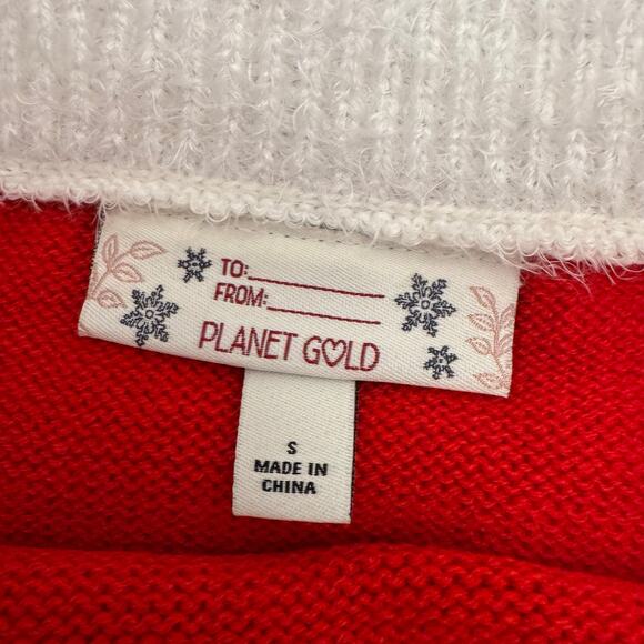 Planet Gold Bow Christmas Santa Pull On Knit Mini Skirt Small NWOT - Picture 5 of 10